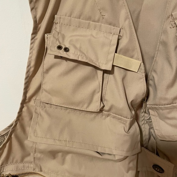 Vintage Tan Multi-Pocket Fiahing/Utility Vest XL - Picture 4 of 16